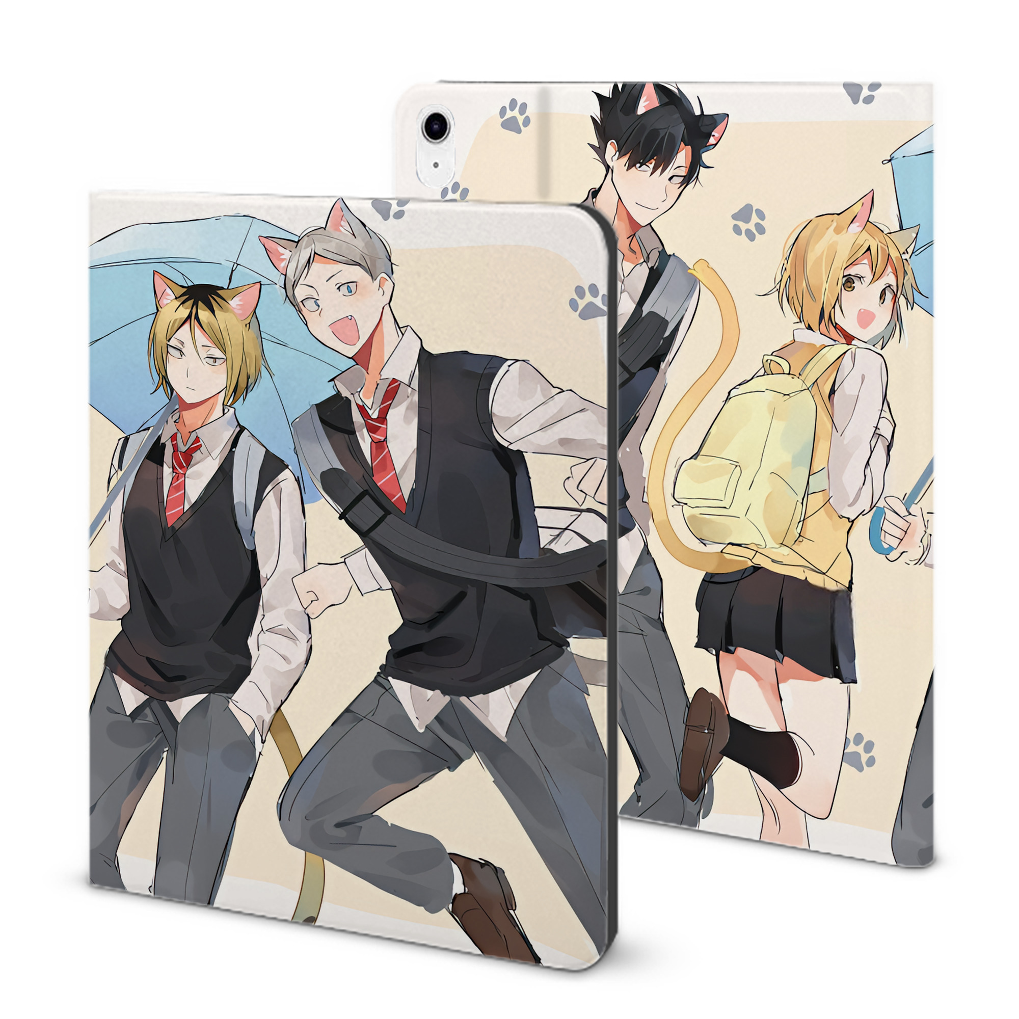 （画像用） ハイキュー!! Haikyu!! IPad ケース ブック型 PUレザー TPU 耐衝撃 軽量 薄型 ペン収納なし 全面保護 IPad 各モデル対応